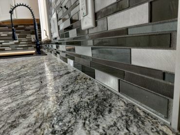 custom backsplash in a recent kitchen renovation