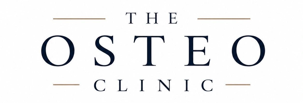 Logo for The Osteo Clinic with a clean, professional design.