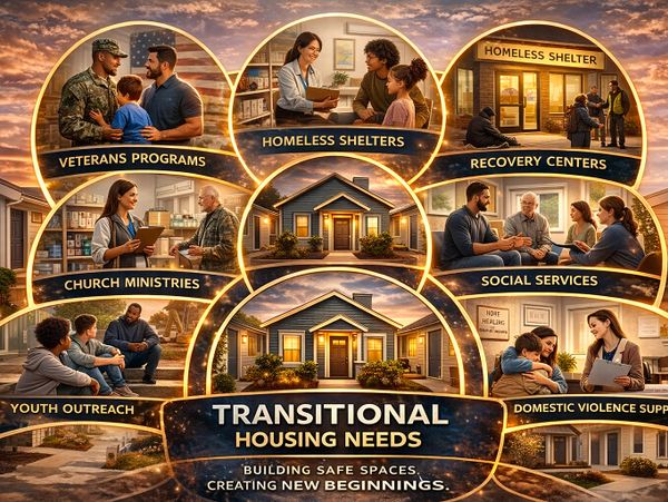 Illustration of transitional housing needs and supportive community services.