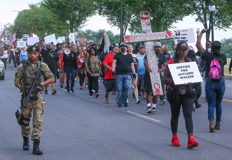 Fred Hampton Gun Club and others protecting Local Organizers in Akron Ohio #JusticeForJaylandWalker