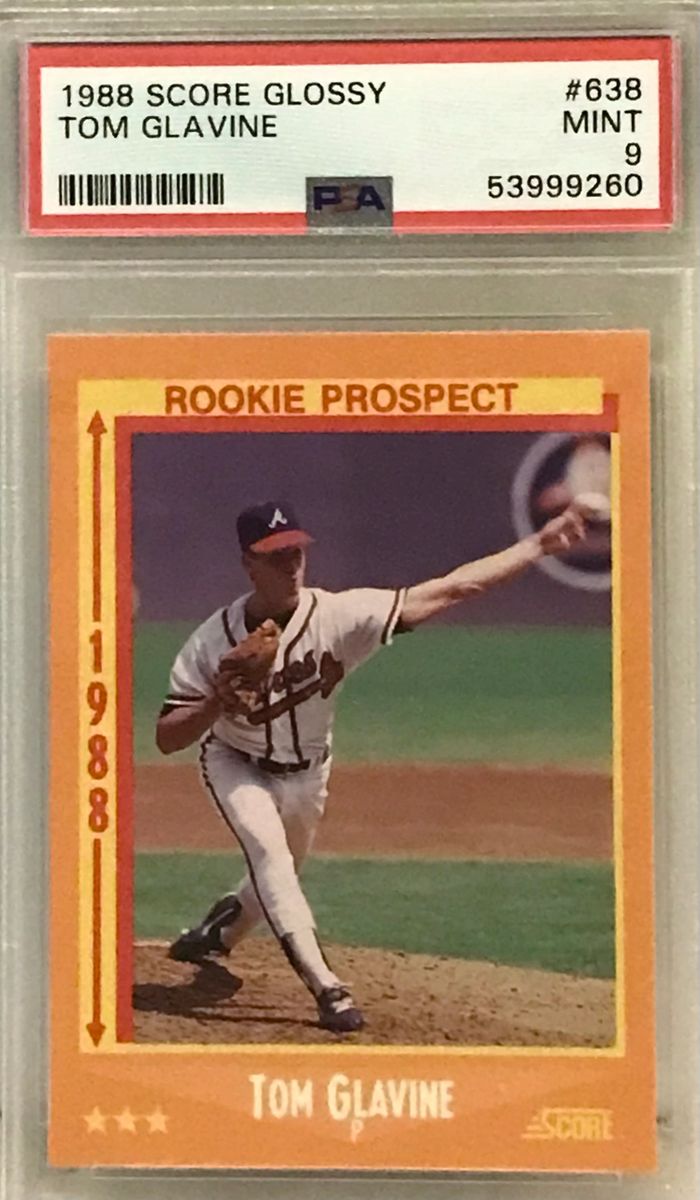 Tom Glavine-Rookie Card 1988 Score GLOSSY #638 PSA Mint 9
