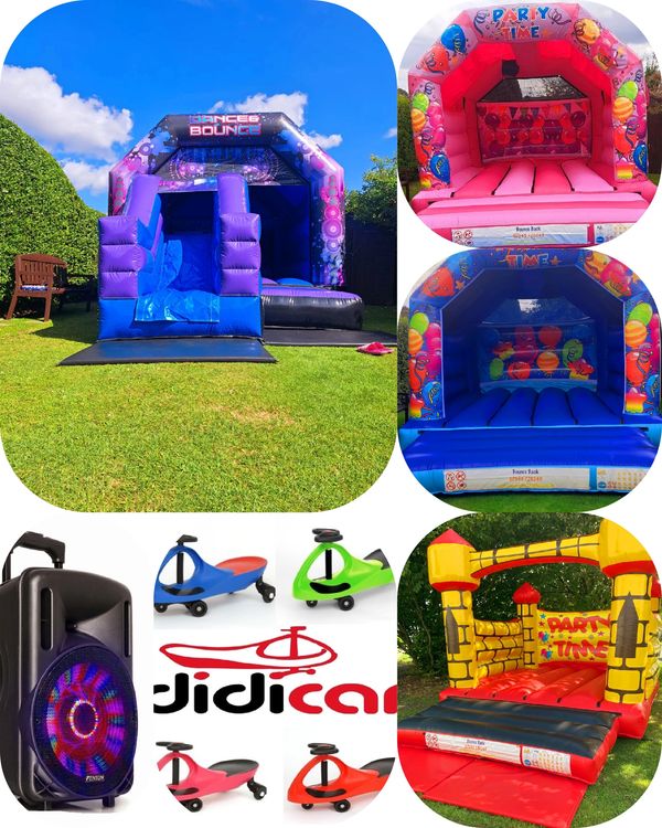 Bouncy Castles and speaker and didicars