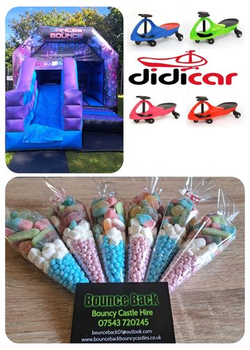 Dance and bounce bouncy castle
5 Didi cars
20 sweet cones