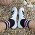 black cycling socks with pid ngrey bads