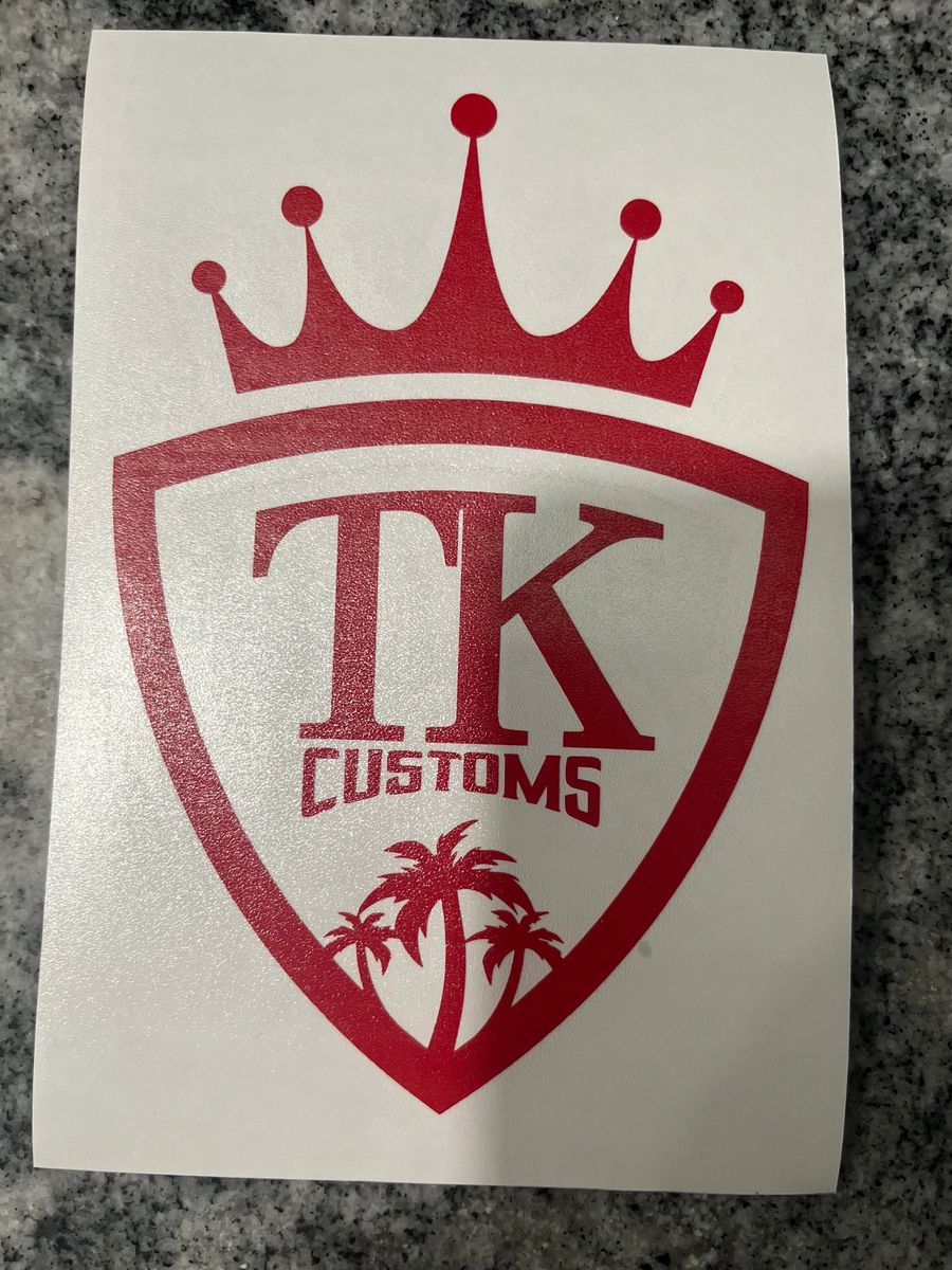 Red TK Customs Decal
