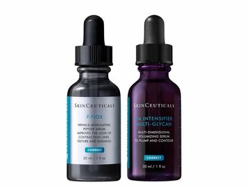 P-TIOX and Hyaluronic Acid Intensifier Multi-Glycan. P-TIOX is a wrinkle-modulating peptide serum pr