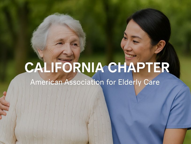 Caregiver warmly supporting an elderly woman outdoors, symbolizing compassionate elderly care.