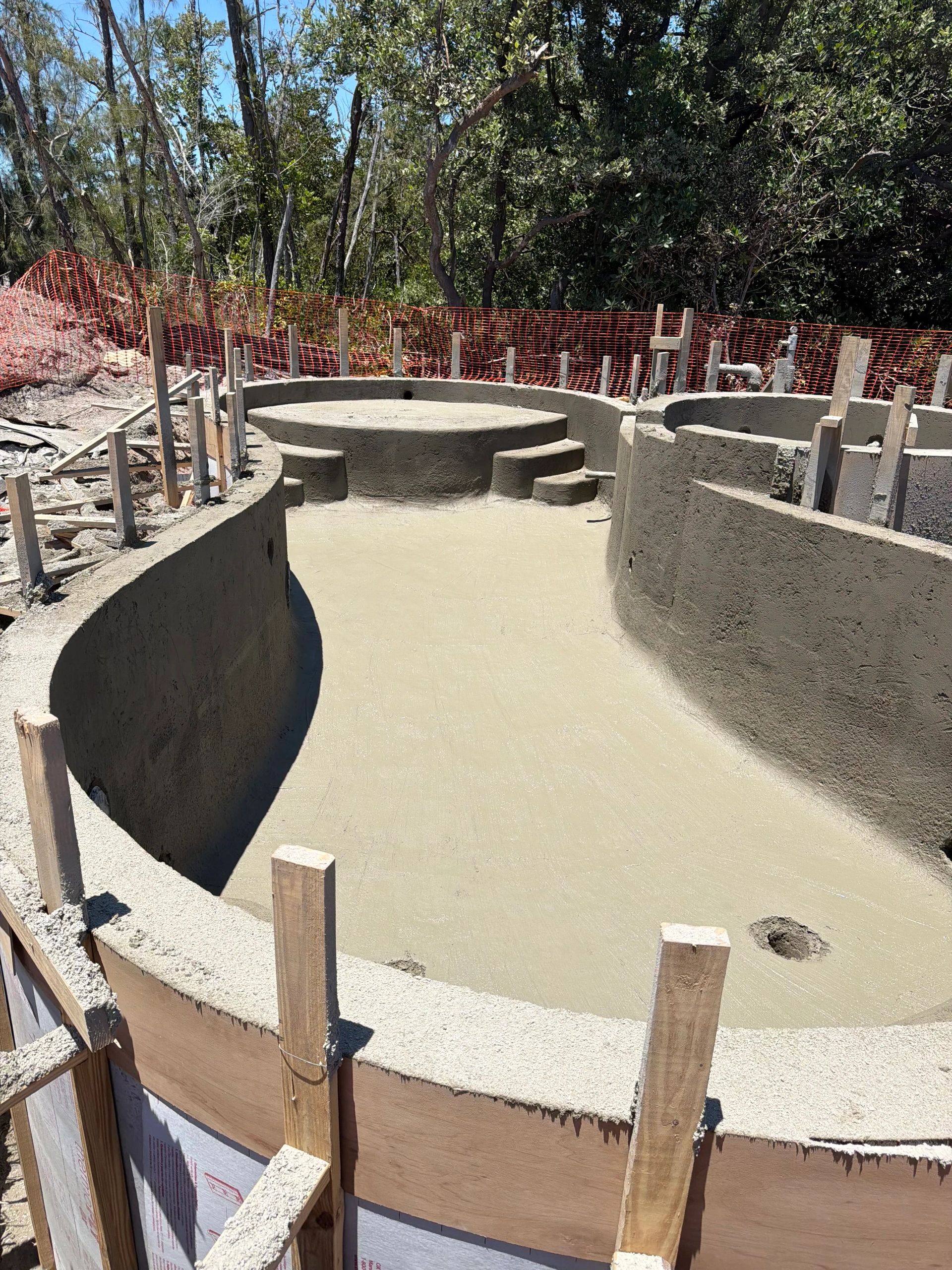 Gunite pool under construction