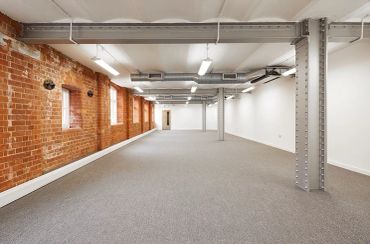 Carpet tile flooring installation.