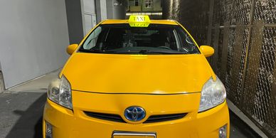 Toyota Prius Yellow Taxi Cab available for rent. www.picturecarslosangeles.com