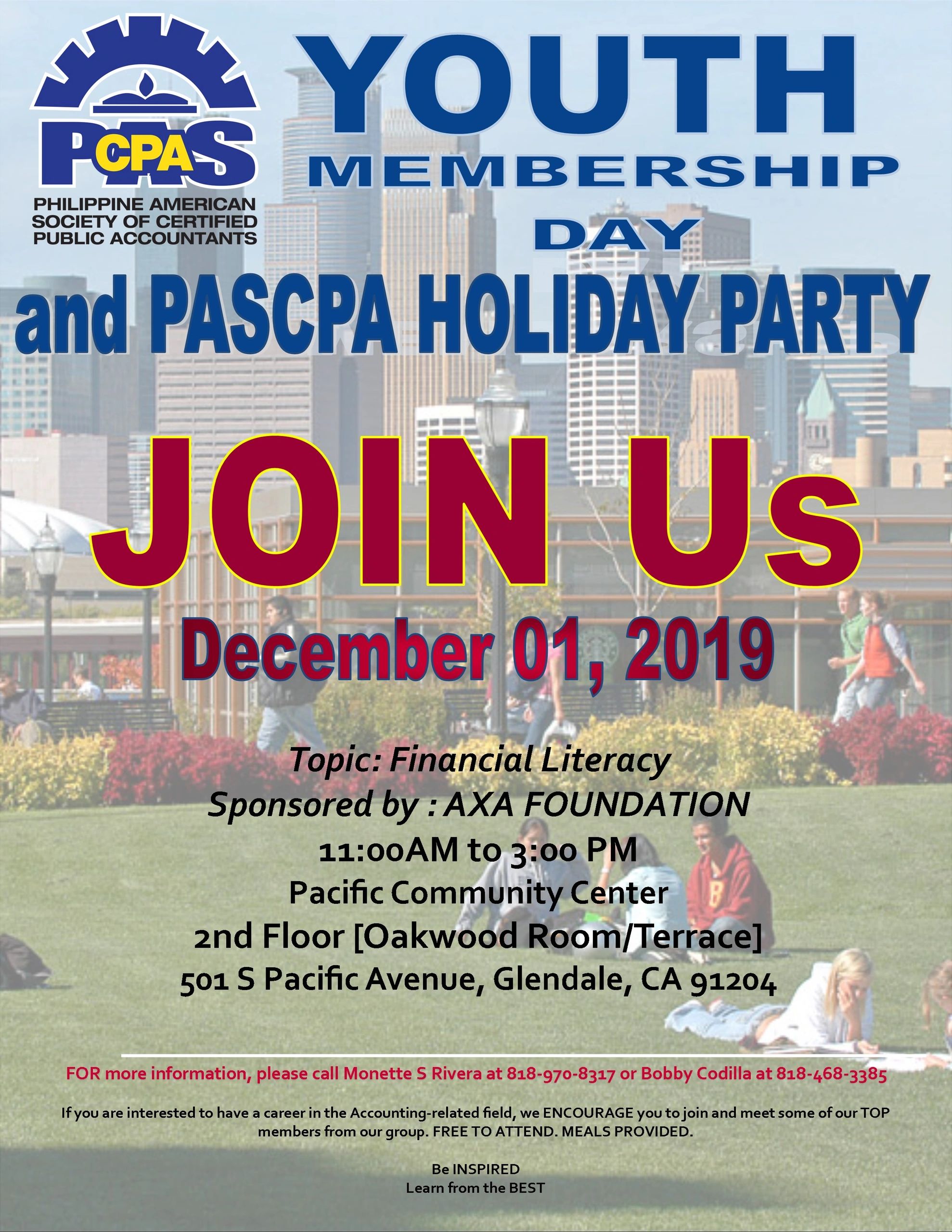 YOUTH MEMBERSHIP DAY AND PASCPA HOLIDAY PARTY