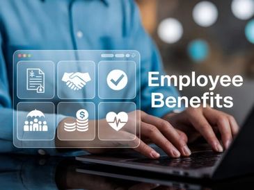 Image of an employee selecting benefits during open enrollment