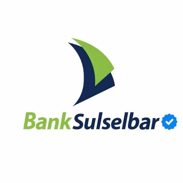 Logo Bank Sulselbar dengan warna hijau dan biru.