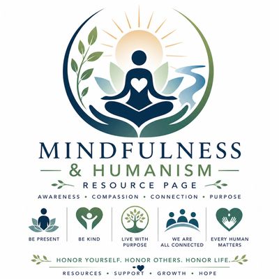 Mindfulness and humanism logo emphasizing connection, compassion, and purpose.