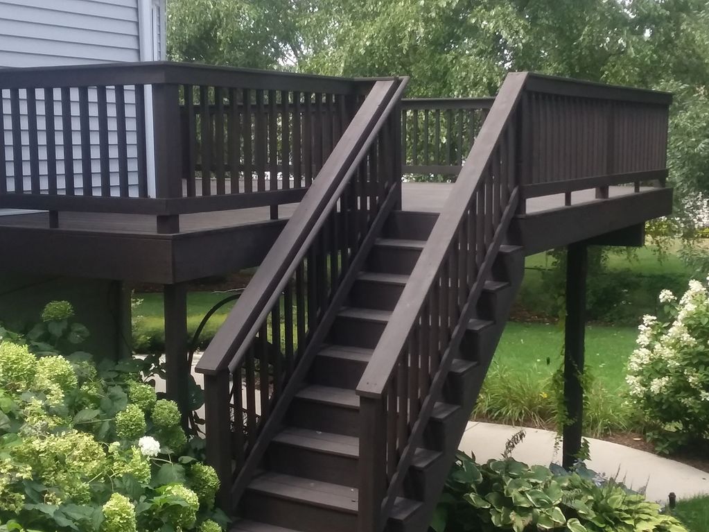 Tung oil Deck Stain with dark umber Natural pigments. Better alternative to synthetic composite deck