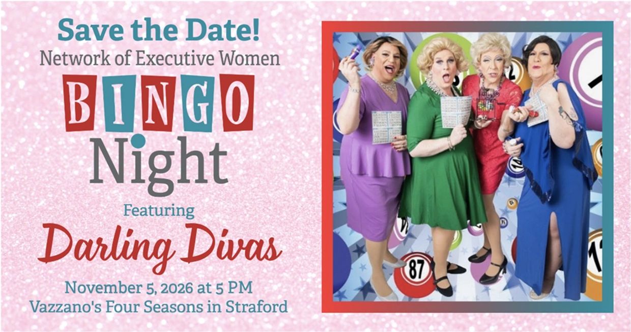 Event flyer for Network of Executive Women Bingo Night.