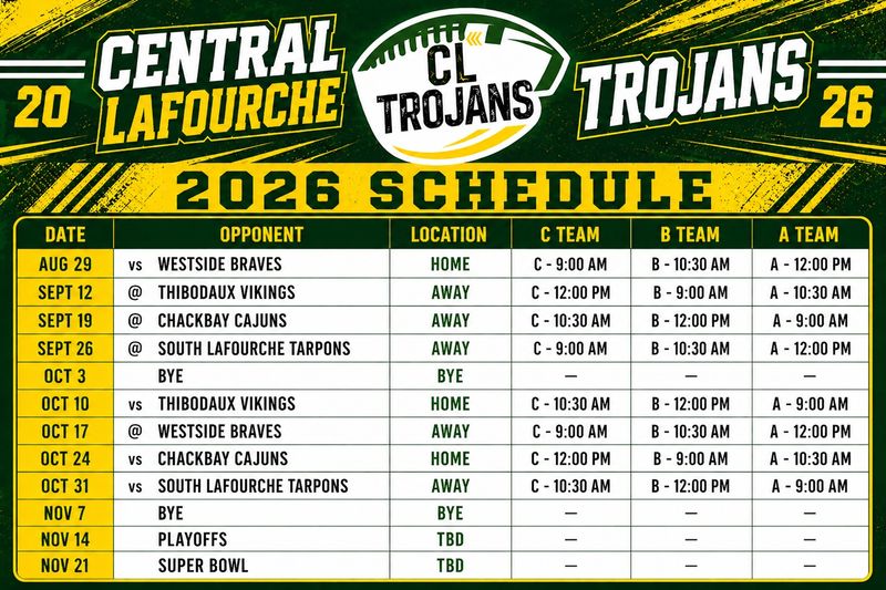 CL Trojans 2026 Schedule