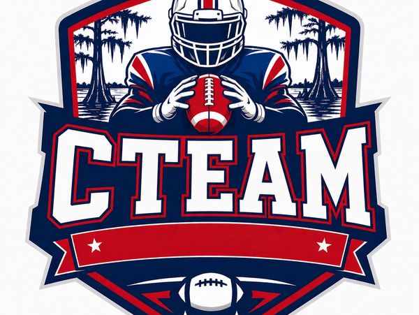 Illustration of a football player with the text 'CTEAM'.