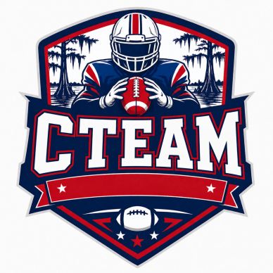 Logo with football player and text 'CTEAM'.