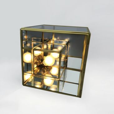 Candela original , lampara de mesa cubo doble
