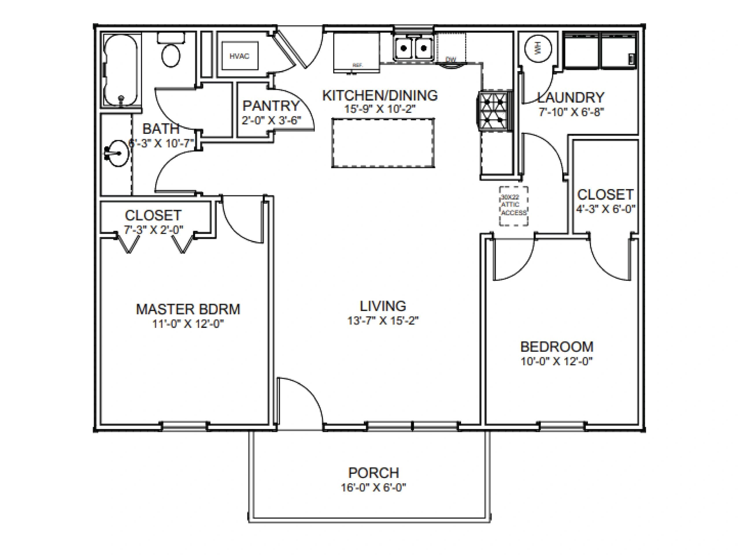 Floor plan showing rooms and dimensions including kitchen, living, bedrooms, and porch.