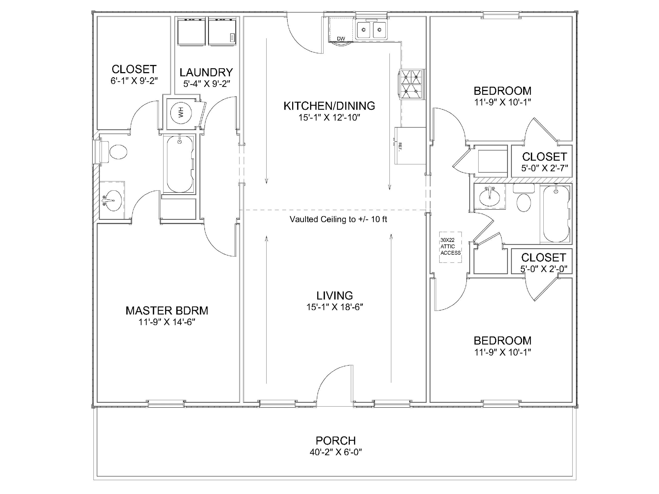 Detailed floor plan with labeled rooms and measurements for a residential home.
