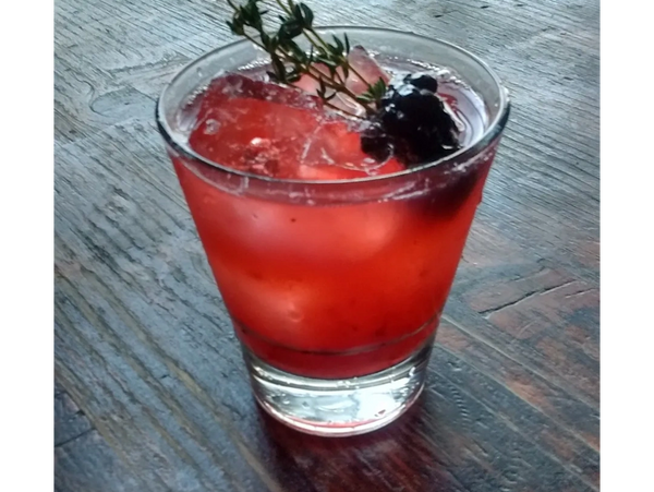 fresh berry and herb cocktail