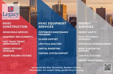 Legacy Mechanical &amp; Energy Systems offers HVAC construction, equipment services, and energy services.