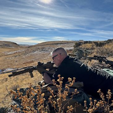 TC150 prone at downward angle, Firearms training