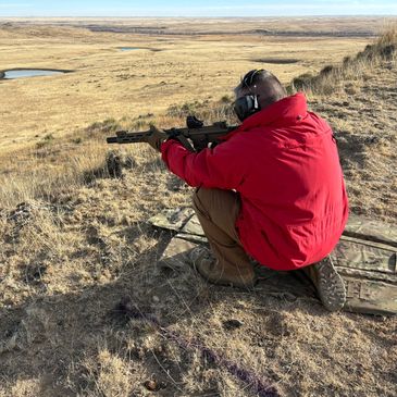 Kneeling position TC100 and TC150 using body for support, Firearms training