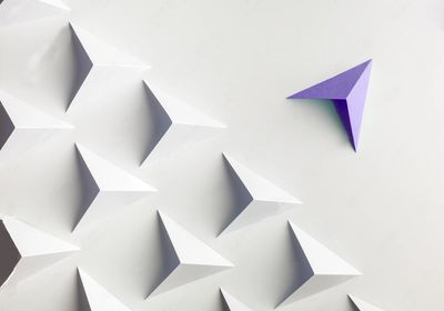 One purple triangle changing direction