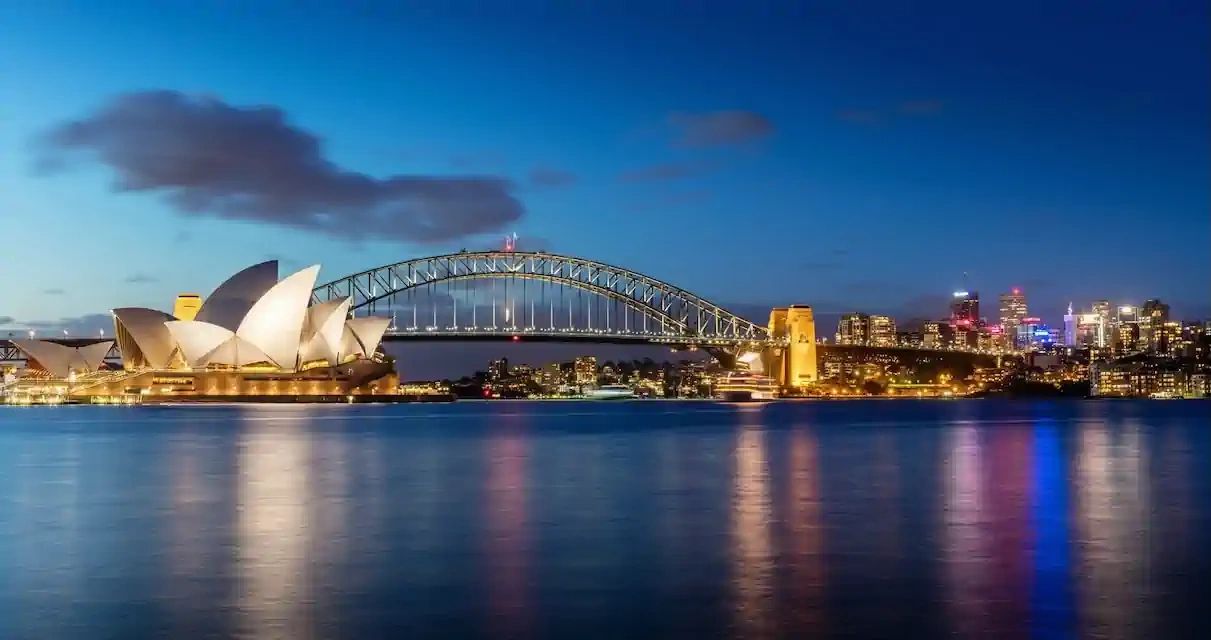 an overview of the large ship cruise port in Sydney Australia