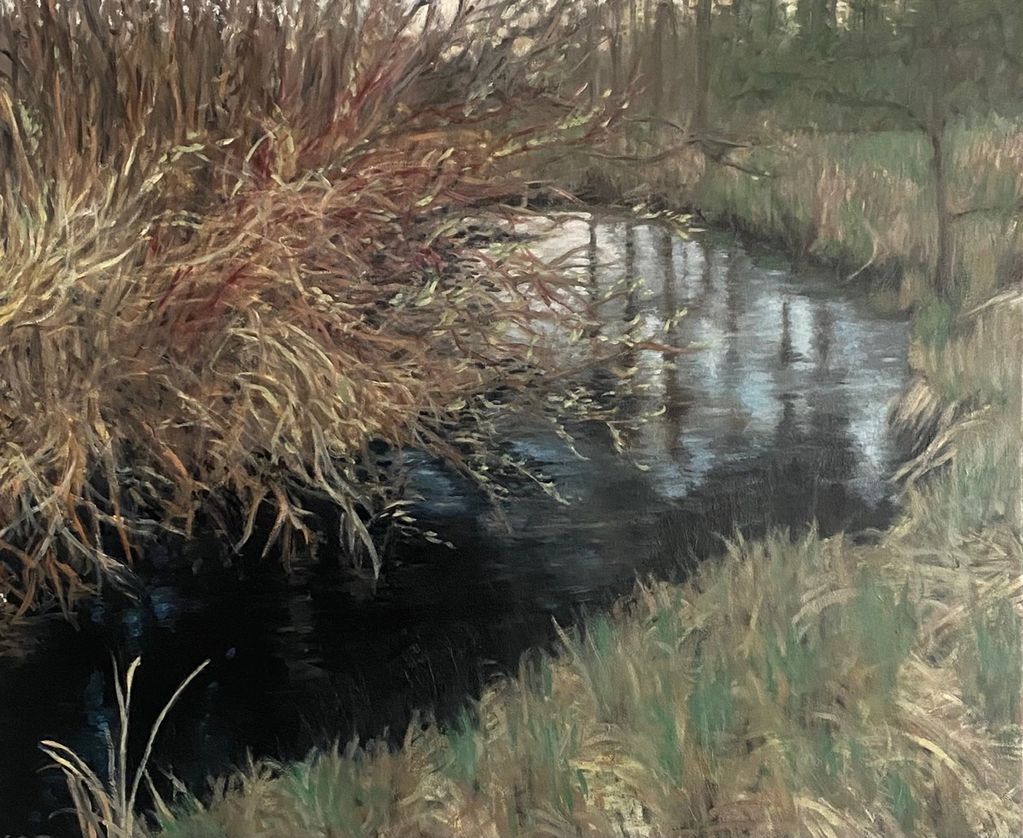 cate tinsley landscape painting creek in spring