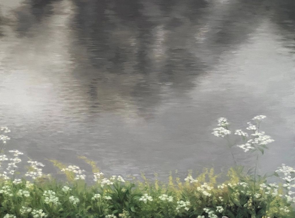 cate tinsley landscape painting water and wildflowers