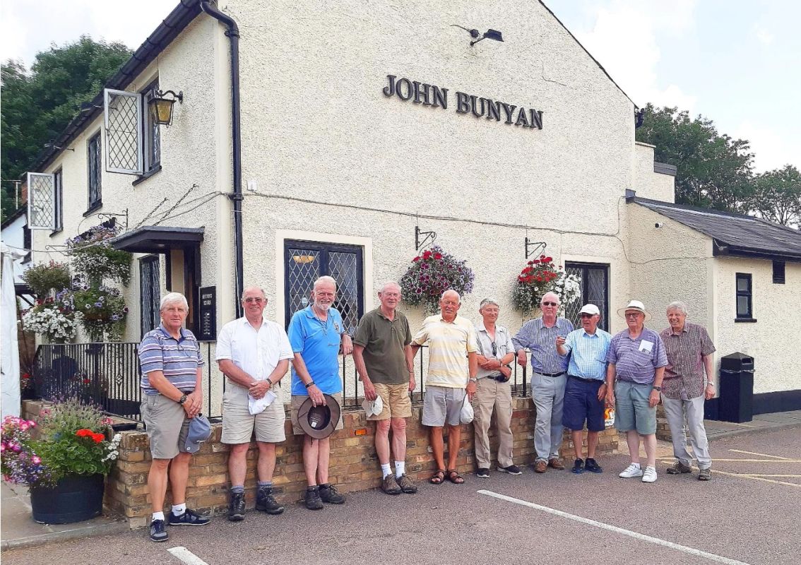 Group photo of club members during a countryside excursion