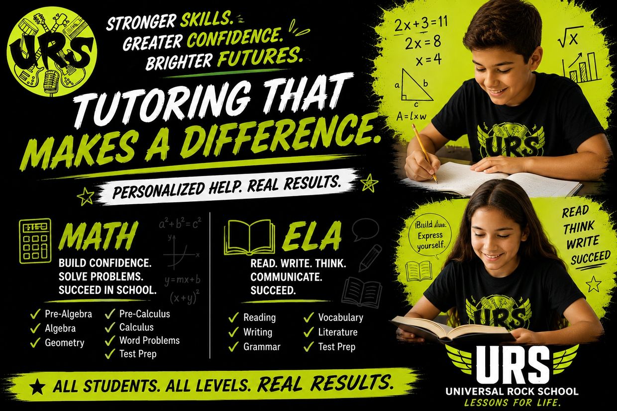 Tutoring at Universal Rock School boosts math and ELA skills with personalized help for all students.