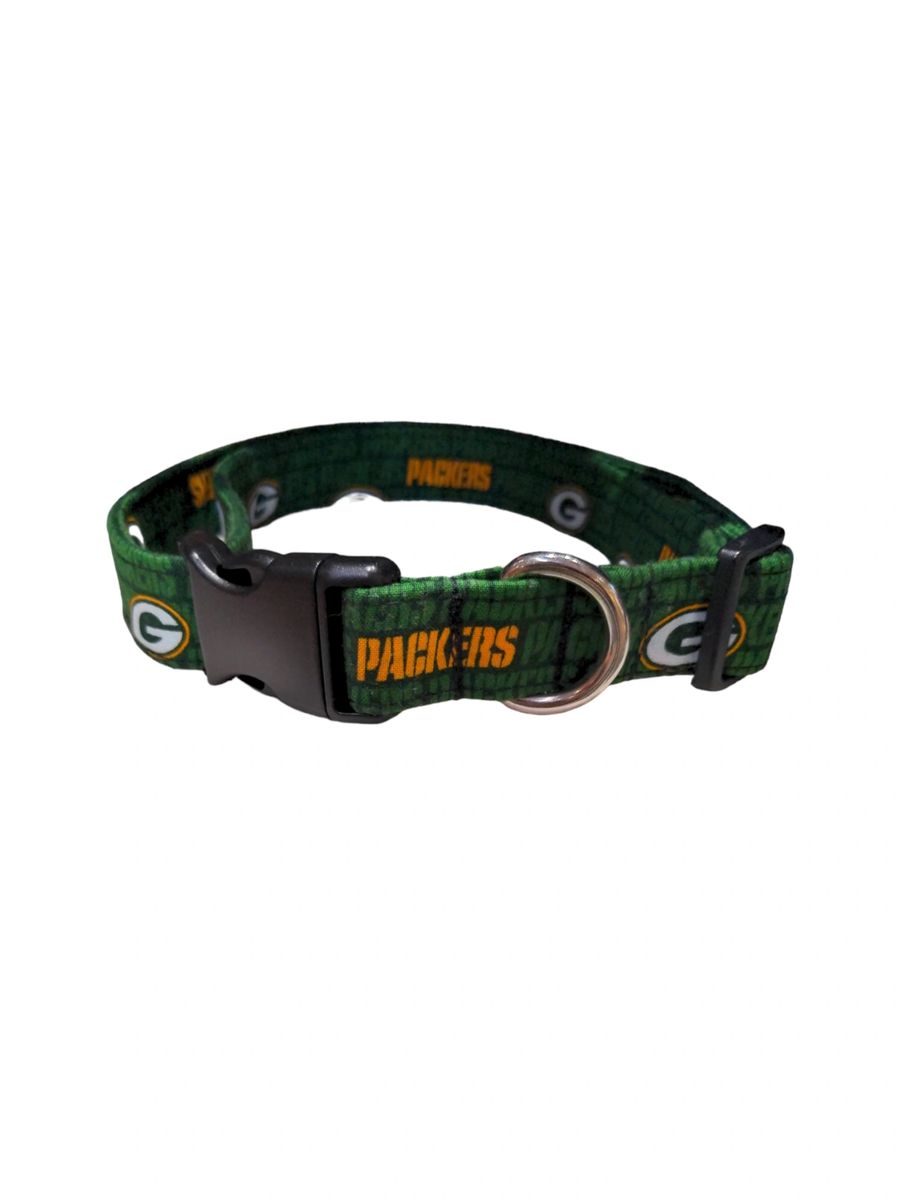 Packers/Steelers dog collar handmade adjustable buckle 1 or 5/8 wide