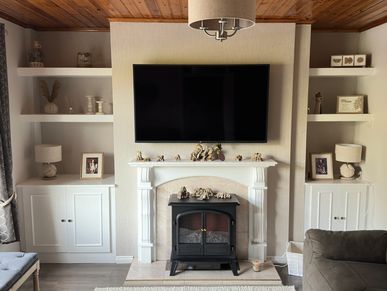 Alcove Cabinets and floating shelves