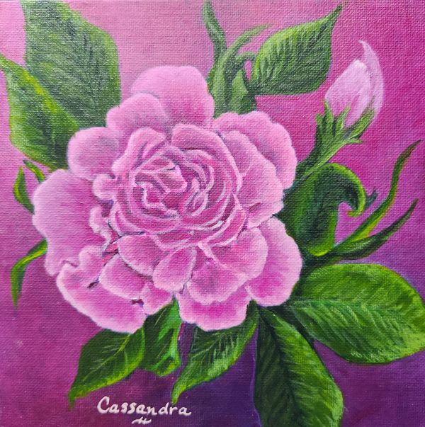 Sweet Pink  8 inch x 8 inch  Acrylic on Cotton Canvas Board
