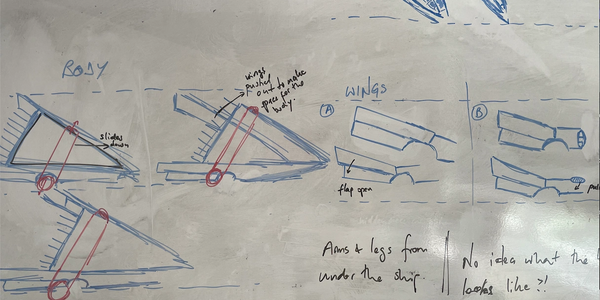 Sketch of robot design mechanics for the LEGO APIS Phoenix transformer project.