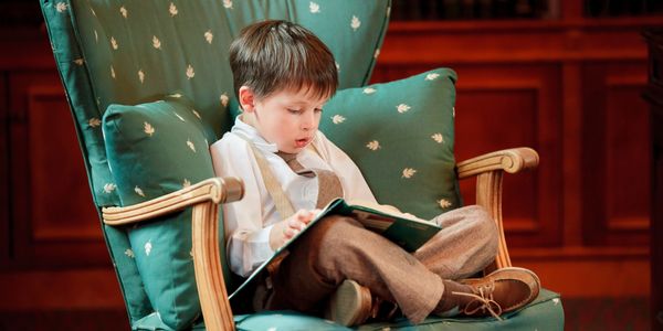 Young boy reading
