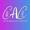 Logo of Child Advocate Coalition with colorful gradient background.