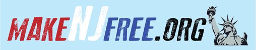 Logo of MakeNJFree.org with Statue of Liberty illustration.