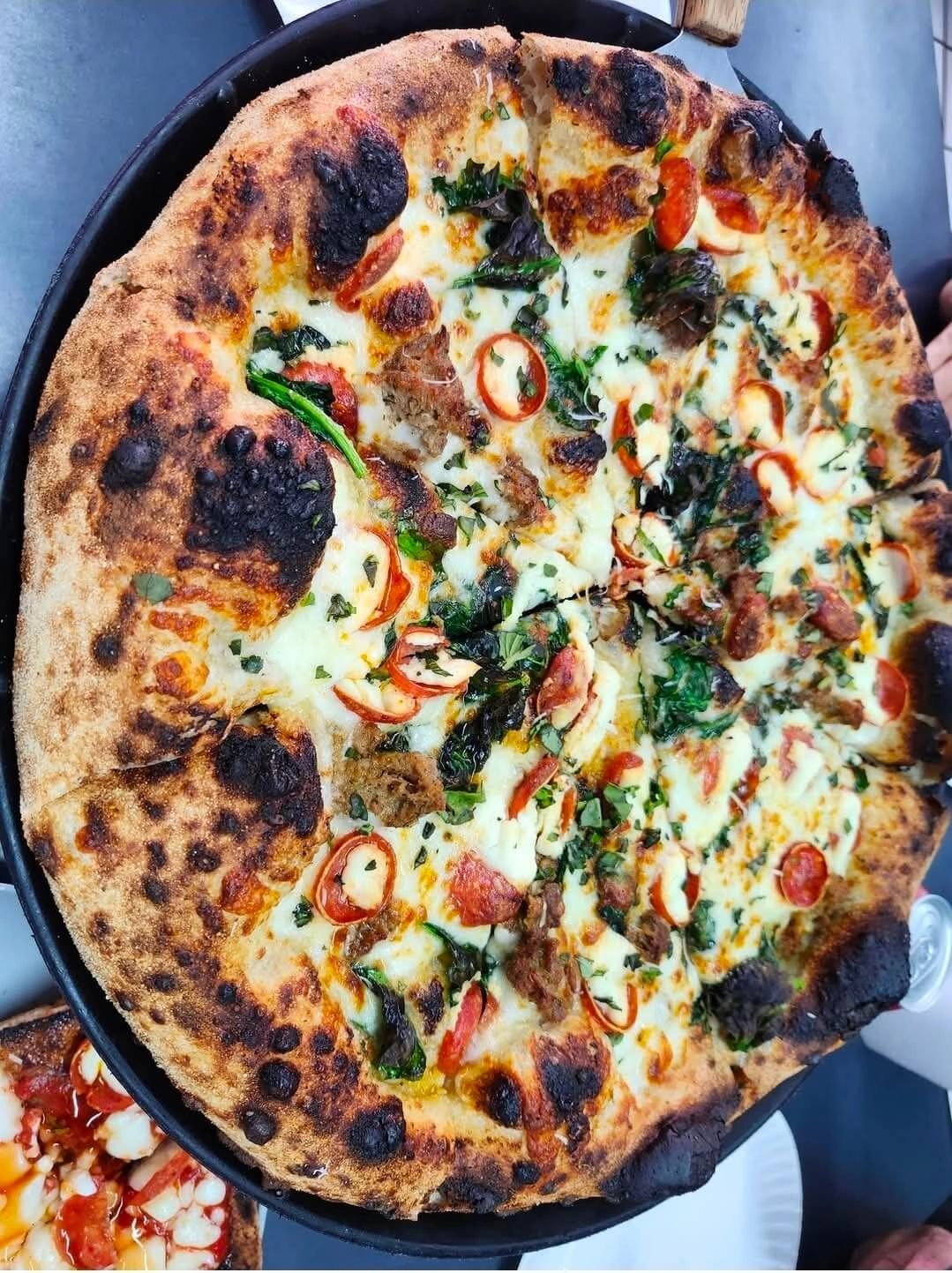 amore pizza spinach cup b char ricotaa  meatballs 