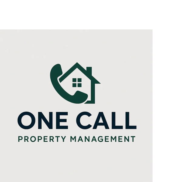 Logo of One Call Property Management with a house and phone icon.