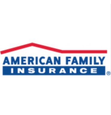 American Family Insurance logo with red roof and blue text.