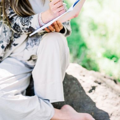 woman with journal