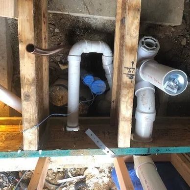 Home water pipes finished being installed in residential home in Philadelphia.