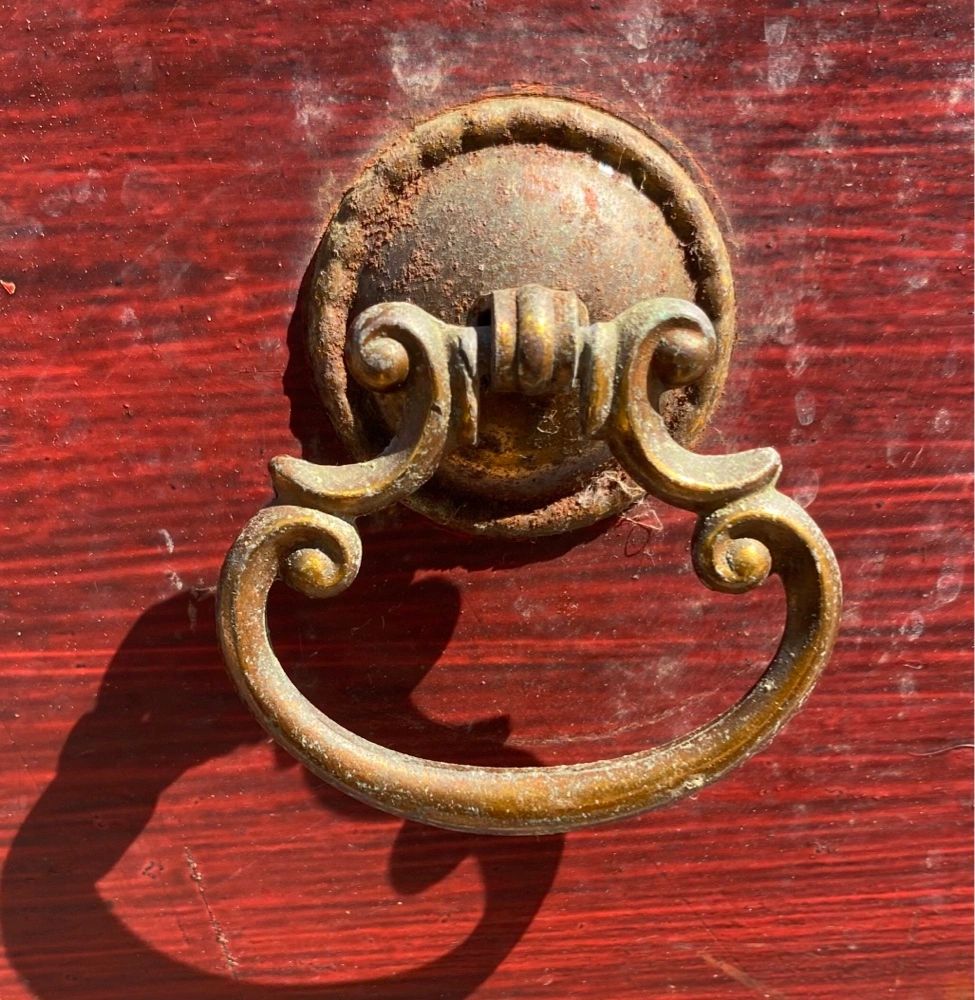 5 Antique Ring Pulls W/Plates