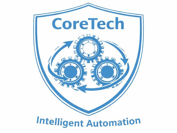 CoreTech logo with gears and arrows symbolizing intelligent automation.